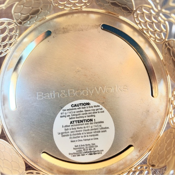 Bath & Body Works Metal Pineapple Large 3 Wick Candle Holder Silver Yellow - Picture 2 of 2